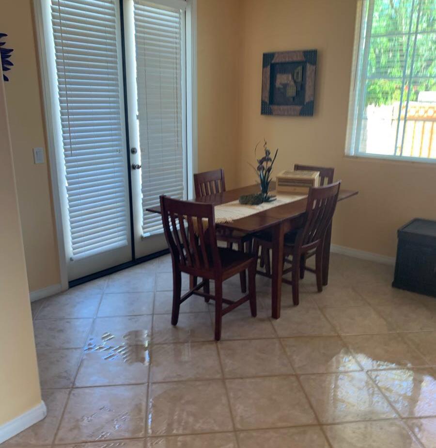 Water Damage in Dining Room